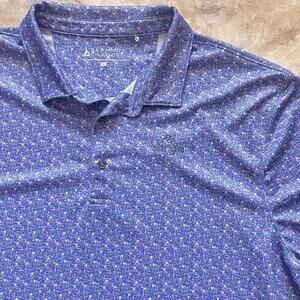 Bermuda Sands Polo Shirt Mens Sz XL Preppy Golf Floral Psychedelic AOP Old South